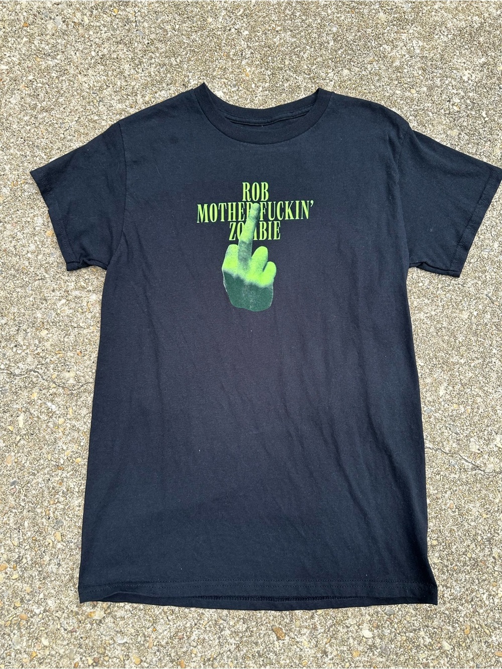 Graphic Black Tee with Neon Green Print